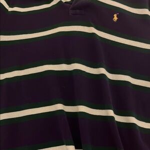 Ralph Lauren Dark Purple Polo with Green and White Stripes